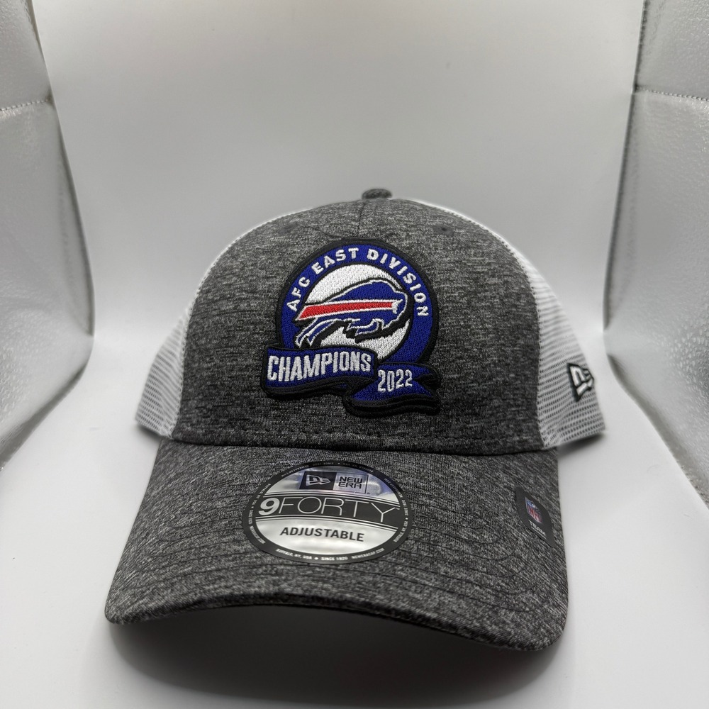 New Era 9FORTY Buffalo Bills 2022 AFC East Division‎ Champions Hat Gray Trucker
